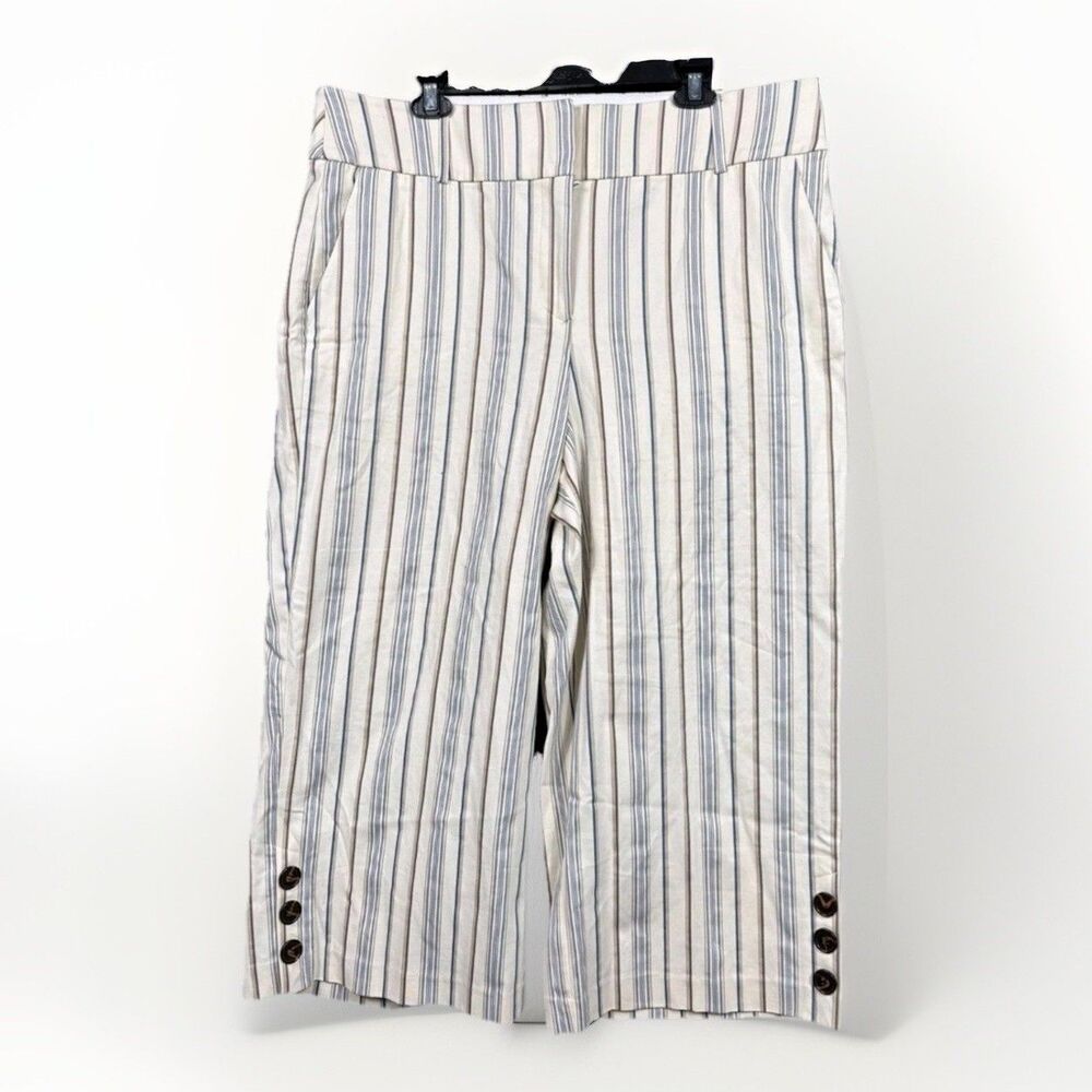 Lane Bryant Pants The Laney Cropped Womens Size 16 Striped High Rise Stretch